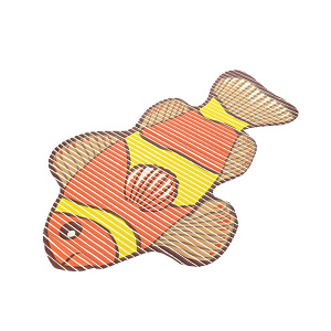 Коврик для ванной Морские рыбки Мультидом, 72?43 см, резина, ПВХ 000000000001126903