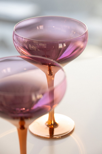 Набор бокалов-креманок 2шт 400мл LUCKY напыление металлик розовое золото/розовый стекло 000000000001216181