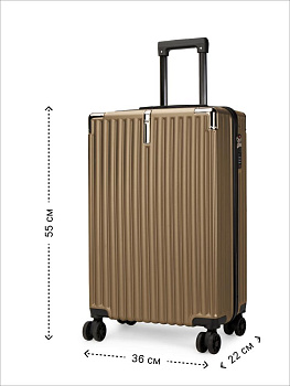 Чемодан на колесах S (36х22х55см) грани золото PC 000000000001226576