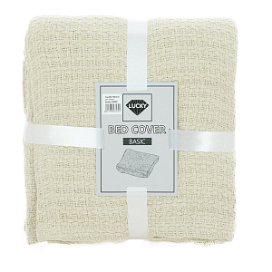 Плед 190х220см LUCKY BASIC бежевый хлопок-100% 000000000001214676