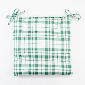 Сидушка на стул 42х42см Этель Eucalyptus клетка саржа 190гр 100%хлопок 000000000001206661