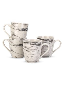 Набор столовой посуды 16 предметов FARFORELLE Marble (обеденая 23см-4шт/десертная 18см-4шт/салатник 18см-4шт/кружка 300мл-4шт) фарфор 000000000001229494