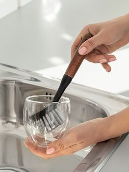 Щётка для мытья посуды 23х4,5см DE'NASTIA Dark wood бук/ПП/ПЭТ L000045 000000000001226881