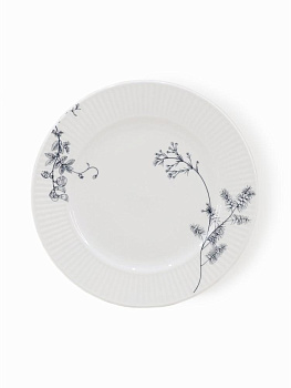 Тарелка десертная 20см DE'NASTIA Флер Графит белый фарфор 000000000001229626