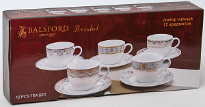 Набор чайный 12 предметов (чашка 220мл-6шт/блюдце-6шт) BALSFORD БРИСТОЛЬ КЕВИН подарочная упаковка фарфор 000000000001206639