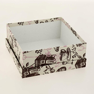 Коробка 19х19х9см Утро в Париже подарочная квадрат 000000000001205106