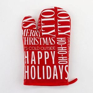 Варежка-прихватка "Этель" Happy holidays 20х27см, 100% хлопок, ватин 250г/м2 5035825 000000000001202377
