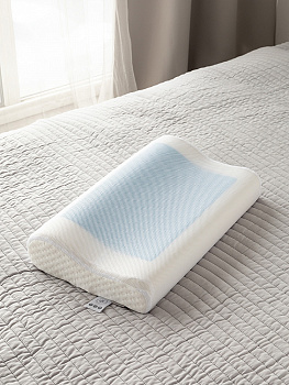 Подушка анатомическая 50x30x10/7см DE'NASTIA Dream мемори с валиком с охлаждающим гелем белый полиэстер/пенополиуретан 000000000001226890