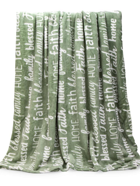 Плед 150x200см LUCKY Газета мятный флис полиэстер_MP 000000000001229770