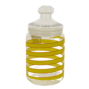 Банка стеклянная с желтой спиралью 1л с крышкой SPRIAL YELLOW Q0409 000000000001198041