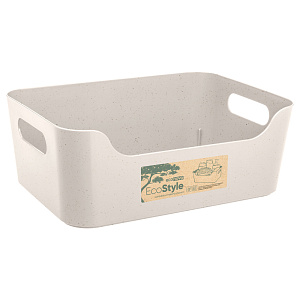 Корзинка 27х19х10,5см 4,6л ECONOVA SCANDI универсальная бежевый флэк пластик 000000000001220680