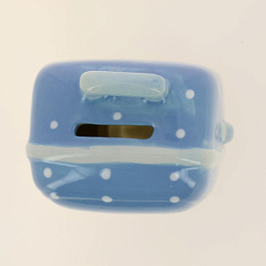 Декоративная копилка Синяя в горошек из керамики / 10х9х6см арт.76545 000000000001195735