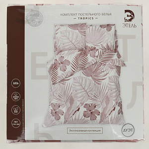 КПБ дуэт "Этель" Tropics 143х215см-2шт, 220х240см, 70х70см-2шт, бязь 100% хлопок 5181651 000000000001203611