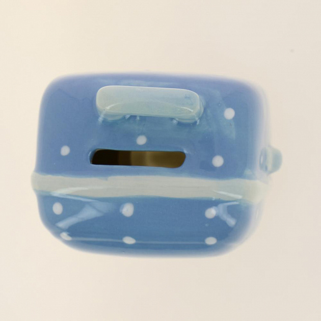 Декоративная копилка Синяя в горошек из керамики / 10х9х6см арт.76545 000000000001195735