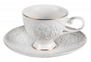 Набор кофейный фарфор 12шт 6 чашек 100мл+6 блюдец подарочная упаковка АМАТЕЯ Balsford 101-30050 000000000001194000