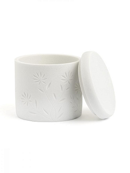 Органайзер универсальный (для косметики, ванных аксессуаров) DE'NASTIA Гравировка цветы белый полирезина 000000000001218906