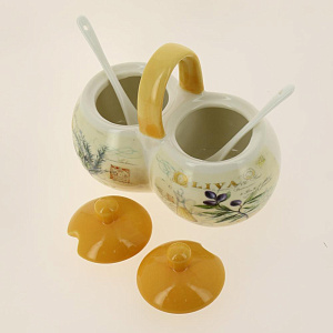 Банка двухсекционная подарочная упаковка Tuscan vegetables доломит ZFC061-36 000000000001196871