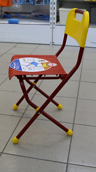 Стул детский складной 26х29х61см НИКА. Для детей в возрасте от 3 до 7 лет. Максимальная нагрузка 50кг. Пластик металл 000000000001127293