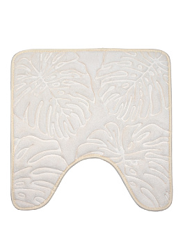 Коврик для туалета 50x50см DE'NASTIA ТРОПИКИ memory молочный полиэстер 000000000001187523