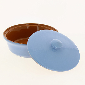 Салатник 500мл ПОСУДА ЦЕНТР с крышкой голубой керамика 4182 000000000001182194