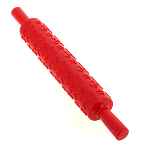 " Скалка фигурная ""Сердечки"" 37*5см, рабочая часть 25см DA80-270. Изготовлено из пластмассы (полипропилен)." 000000000001190146