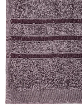 Полотенце махровое 30х60см СОФТИ бордюр 3 полоски лиловый хлопок 100% 000000000001215904