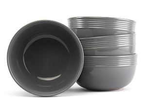 Набор столовой посуды 16 предметов Grey (обеденная 26,5см-4шт/десертная 22,5см-4шт/салатник 15,5см-4шт/кружка 470мл-4шт) керамика 000000000001217931