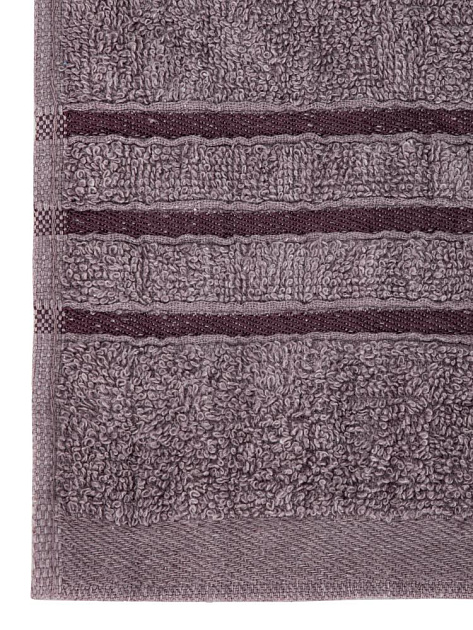 Полотенце махровое 30х60см СОФТИ бордюр 3 полоски лиловый хлопок 100% 000000000001215904
