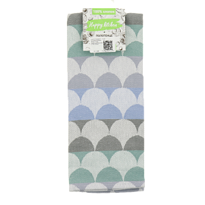 Полотенце кухонное 40х60см ВОТЕКС Волна серый/синий/бирюзовый 100% хлопок 000000000001206946