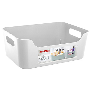 Корзинка 24х17х9см 3,1л ECONOVA SCANDI белый пластик 000000000001222757