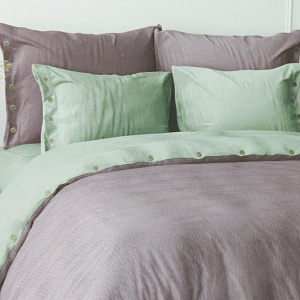 Пододеяльник 145x210см DE'NASTIA двусторонний серый/сиреневый бязь 100%хлопок 000000000001207484