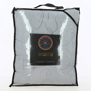 Покрывало 200х240см DE'NASTIA Бабочки двустороннее серое 100%полиэстер 000000000001208447