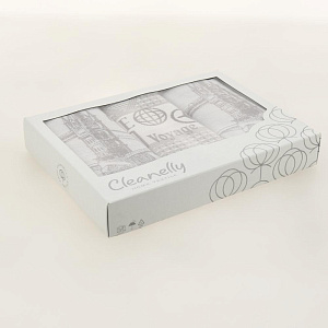 Комплект кухонных полотенец 50х70см 3шт CLEANELLY Бон вояж пестроткань 100% хлопок КЦ560-556х2-2597 000000000001198648