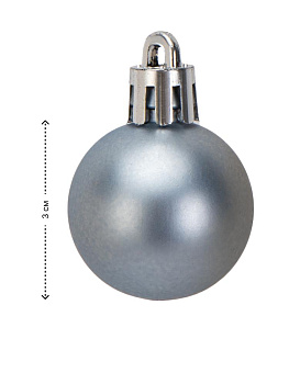Декоративное украшение Набор шаров 12шт 3см серия Голубая микс пластик 000000000001224113