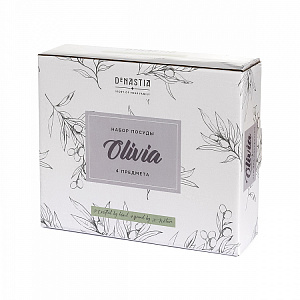 Набор тарелок десертных 4шт 19,5x15,5x2см DE'NASTIA Оливки черно-белый фарфор 000000000001225121