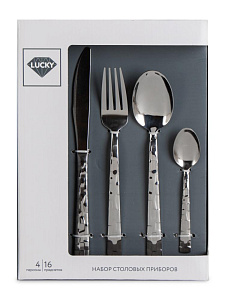 Набор столовых приборов 16шт LUCKY Ниагара нержавеющая сталь 000000000001228183