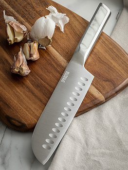 Нож Японский шеф-нож 17,8см DE'NASTIA ручка с мраморной вставкой нержавеющая сталь 000000000001218778