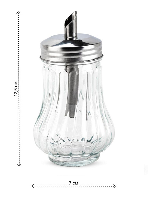 Сахарница 7х12,5см 200мл стекло/нержавеющая сталь 000000000001228452
