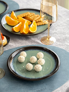 Тарелка десертная 23см DE'NASTIA малая голубой керамика 000000000001216788