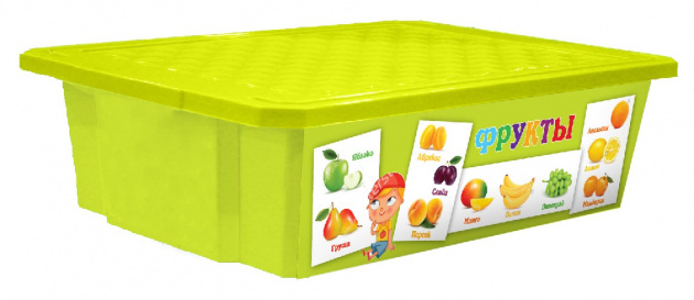 Детский ящик для хранения Обучайка Овощи-фрукты X-Box Little Angel, 30л 000000000001153987