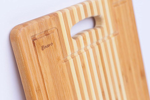 Доска разделочная BRAVO полосатая с желобом 36*27*1,8см бамбук 124 000000000001162212