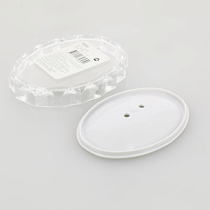 Мыльница DE'NASTIA граненая серая пластик 000000000001207112