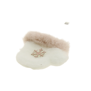 Декоративное украшение Варежка 9см DARLENS с узором белый 000000000001209891