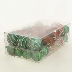 Декоративное украшение Набор шаров 8см-18шт 6см-24шт MANDARIN полистирол 000000000001209384