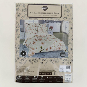 Комплект постельного белья 2-спальный LUCKY Сакура пододеяльник200х215см простынь220х215см наволочки50х70см-2шт розовый поплин 100%хлопок 000000000001208105