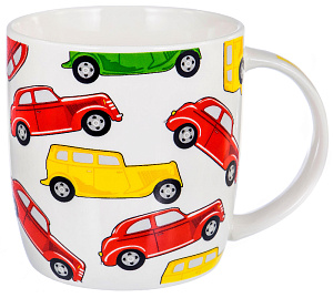 Кружка 380мл фарфор Цветные машинки Olaff 133-08012 000000000001197920