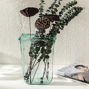 Ваза декоративная 12x20x29см DE'NASTIA Египет волнистый край стекло 000000000001225005