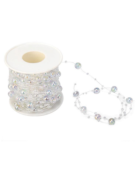 Декоративное украшение Бусы на елку 10м прозрачная пластик 000000000001228124
