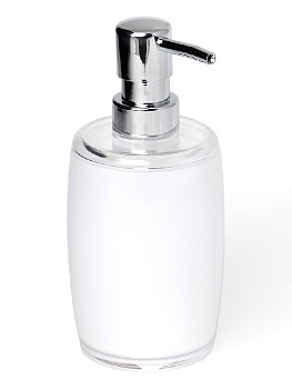 Диспенсер для жидкого мыла DE'NASTIA овал белый пластик 000000000001200424