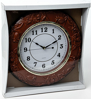 Часы настенные 38,8х38,8х4,8см GUTERWAHI круглые медь 000000000001213647